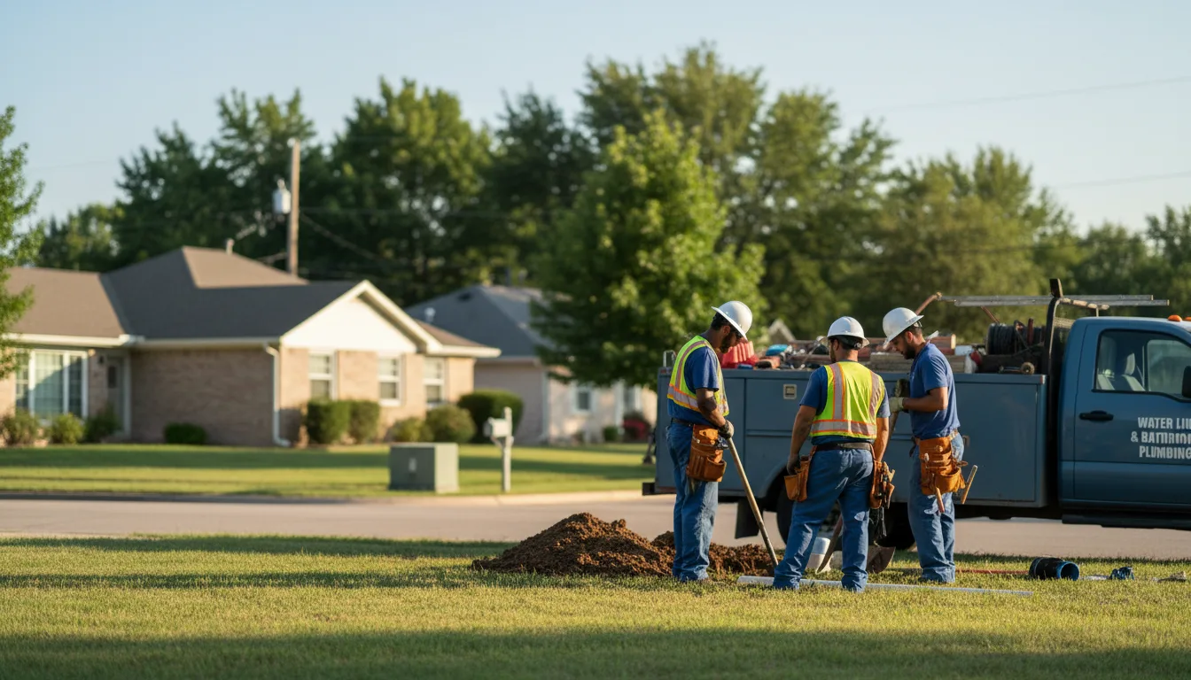 Residential water line and bathroom plumbing service in Palmdale, FL